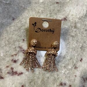 Dorothy Rose Gold Beaded Earrings